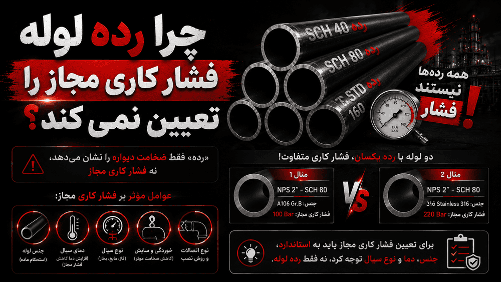پوستر چرا رده لوله فشار کاری مجاز را تعیین نمیکند؟ بهمراه توضیحات تکمیلی