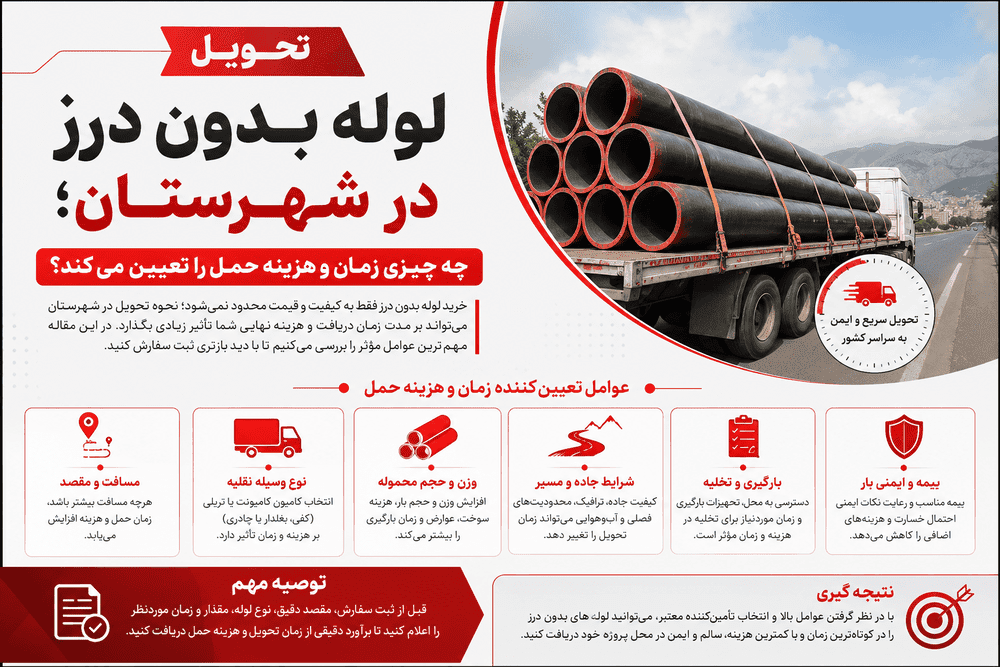 همه چیز درباره تحویل لوله بدون درز در شهرستان؛ چه چیزی زمان و هزینه حمل را تعیین میکند